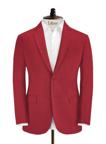 Grasim Men's Terry Rayon Solids 3.75 Meter Unstitched Suiting Fabric (Red)