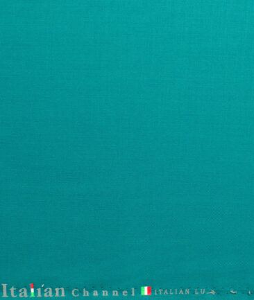 Italian Channel Men's Terry Rayon Solids 3.75 Meter Unstitched Suiting Fabric (Sea Turtle Green)