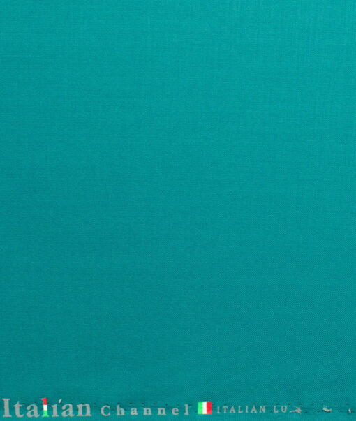 Italian Channel Men's Terry Rayon Solids 3.75 Meter Unstitched Suiting Fabric (Sea Turtle Green)
