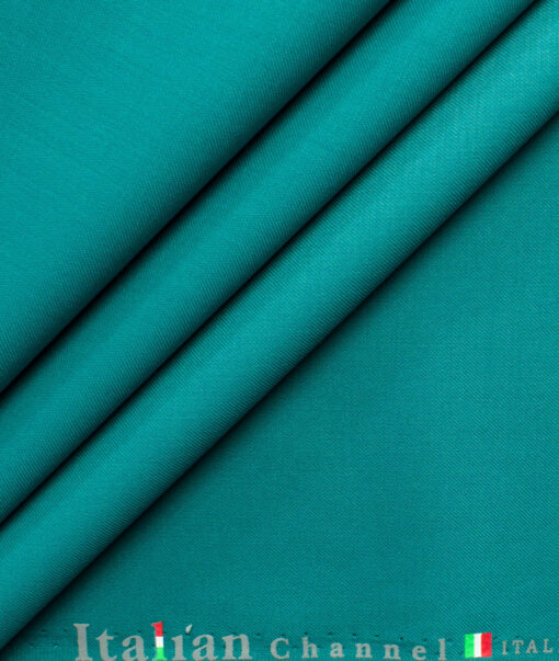 Italian Channel Men's Terry Rayon Solids 3.75 Meter Unstitched Suiting Fabric (Sea Turtle Green)