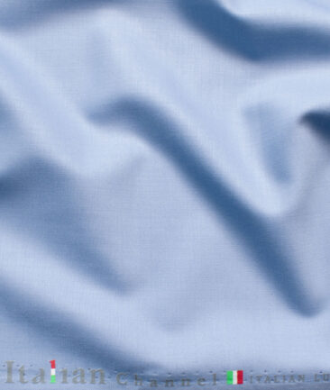 Italian Channel Men's Terry Rayon Solids 3.75 Meter Unstitched Suiting Fabric (Sky Blue)