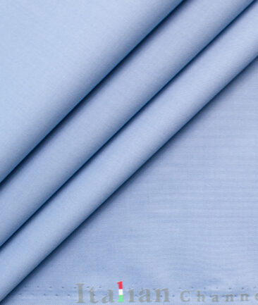 Italian Channel Men's Terry Rayon Solids 3.75 Meter Unstitched Suiting Fabric (Sky Blue)