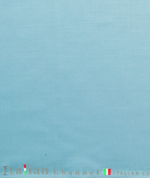 Italian Channel Men's Terry Rayon Solids 3.75 Meter Unstitched Suiting Fabric (Teal Blue)
