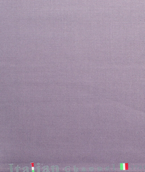 Italian Channel Men's Terry Rayon Solids 3.75 Meter Unstitched Suiting Fabric (Light Mauve Purple)