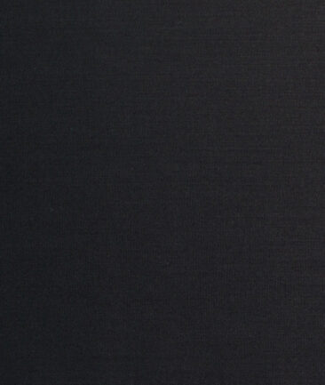 Italian Channel Men's Terry Rayon Solids 3.75 Meter Unstitched Suiting Fabric (Jet Black)