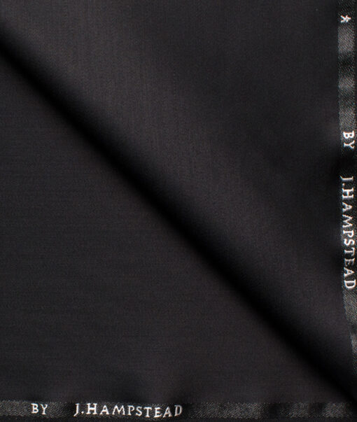 J.Hampstead Men's Terry Rayon Solids 3.75 Meter Unstitched Suiting Fabric (Black)
