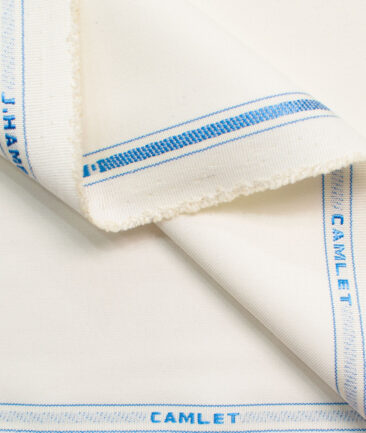 J.Hampstead Men's Terry Rayon Solids 3.75 Meter Unstitched Suiting Fabric (Cream)