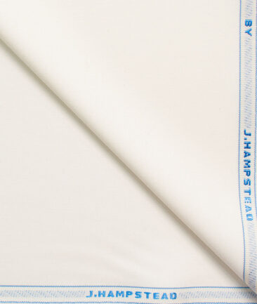 J.Hampstead Men's Terry Rayon Solids 3.75 Meter Unstitched Suiting Fabric (Cream)