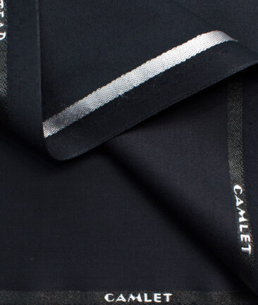 J.Hampstead Men's Terry Rayon Solids 3.75 Meter Unstitched Suiting Fabric (Dark Navy Blue)