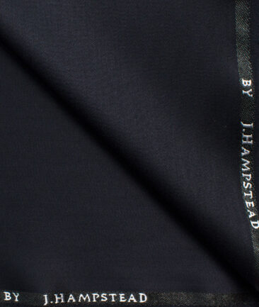 J.Hampstead Men's Terry Rayon Solids 3.75 Meter Unstitched Suiting Fabric (Dark Navy Blue)