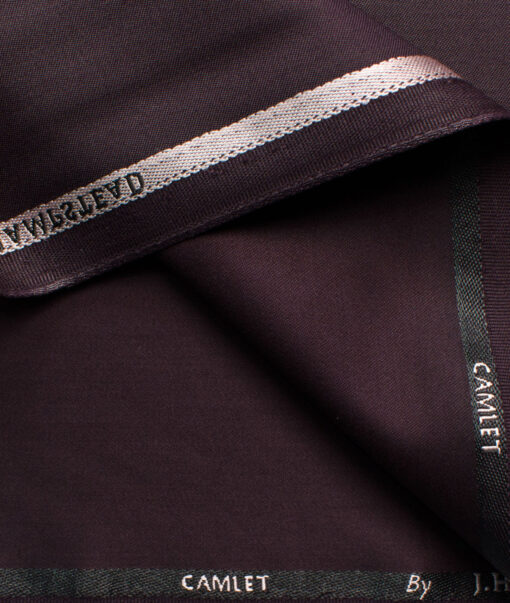 J.Hampstead Men's Terry Rayon Solids 3.75 Meter Unstitched Suiting Fabric (Dark Wine)