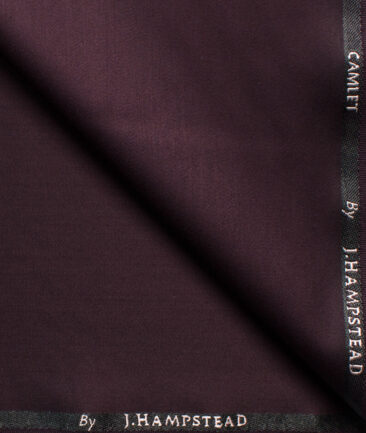 J.Hampstead Men's Terry Rayon Solids 3.75 Meter Unstitched Suiting Fabric (Dark Wine)