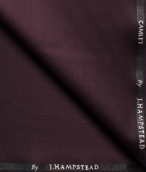 J.Hampstead Men's Terry Rayon Solids 3.75 Meter Unstitched Suiting Fabric (Dark Wine)