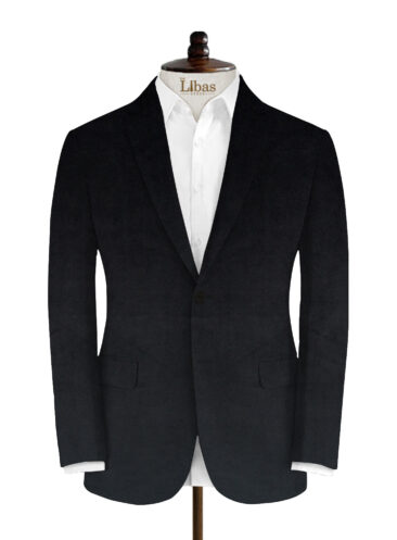 Nemesis Men's Velvet Solids 3.75 Meter Unstitched Suiting Fabric (Black)
