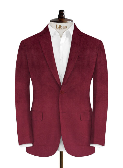 Nemesis Men's Velvet Solids 3.75 Meter Unstitched Suiting Fabric (Wine)
