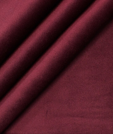 Nemesis Men's Velvet Solids 3.75 Meter Unstitched Suiting Fabric (Wine)