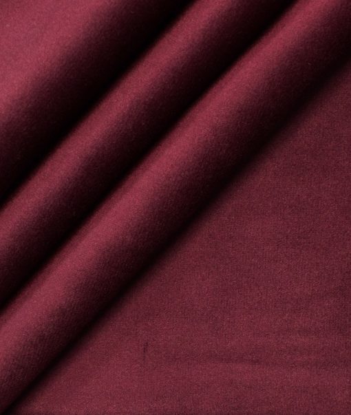 Nemesis Men's Velvet Solids 3.75 Meter Unstitched Suiting Fabric (Wine)