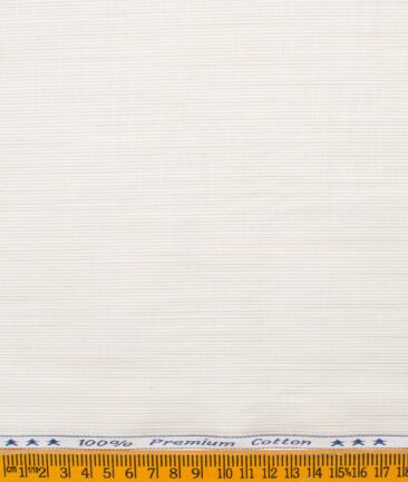 Arvind Men's Premium Cotton Striped 2.25 Meter Unstitched Shirting Fabric (Cream & Brown)