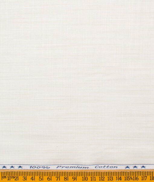 Arvind Men's Premium Cotton Striped 2.25 Meter Unstitched Shirting Fabric (Cream & Brown)