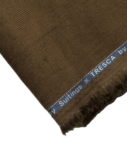 Arvind Tresca Men's Cotton Corduroy Stretchable  Unstitched Corduroy Stretchable Trouser Fabric (Brown)