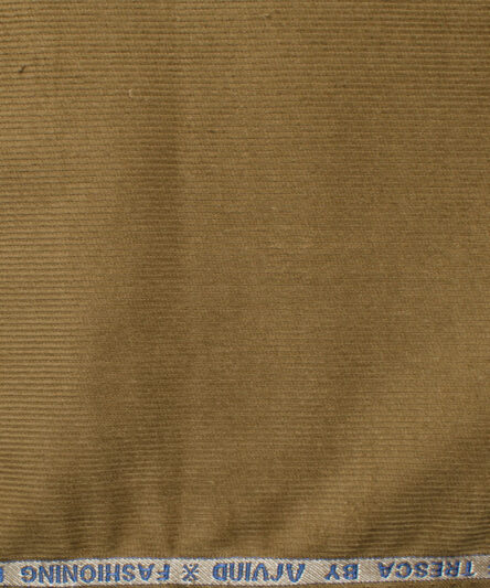 Arvind Tresca Men's Cotton Corduroy Stretchable  Unstitched Corduroy Stretchable Trouser Fabric (Camel Brown)
