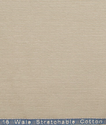 Arvind Tresca Men's Cotton Corduroy Stretchable  Unstitched Corduroy Stretchable Trouser Fabric (Cream)