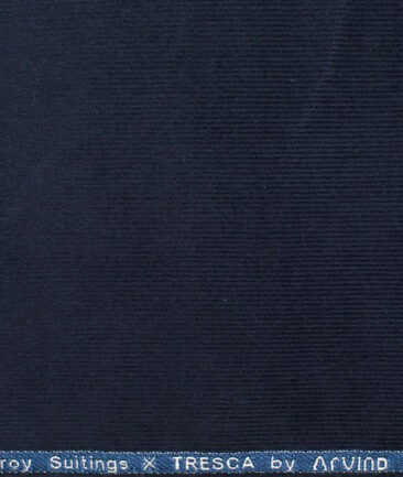 Arvind Tresca Men's Cotton Corduroy Stretchable  Unstitched Corduroy Stretchable Trouser Fabric (Dark Blue)