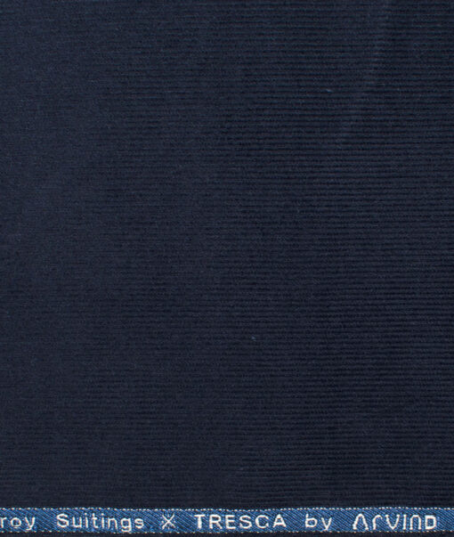Arvind Tresca Men's Cotton Corduroy Stretchable  Unstitched Corduroy Stretchable Trouser Fabric (Dark Blue)