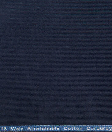 Arvind Tresca Men's Cotton Corduroy Stretchable  Unstitched Corduroy Stretchable Trouser Fabric (Dark Blue)