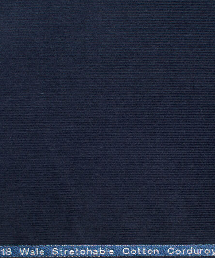 Arvind Tresca Men's Cotton Corduroy Stretchable  Unstitched Corduroy Stretchable Trouser Fabric (Dark Blue)