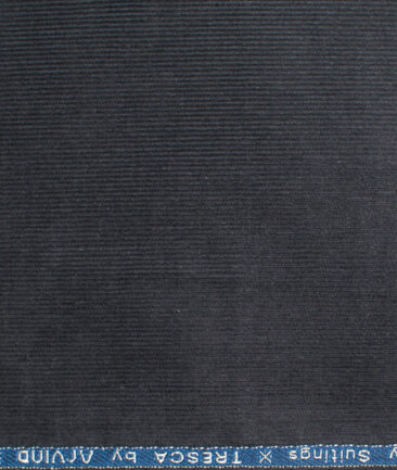 Arvind Tresca Men's Cotton Corduroy Stretchable  Unstitched Corduroy Stretchable Trouser Fabric (Dark Grey)