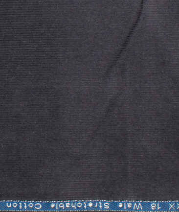 Arvind Tresca Men's Cotton Corduroy Stretchable  Unstitched Corduroy Stretchable Trouser Fabric (Dark Grey)
