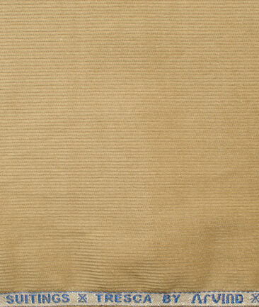 Arvind Tresca Men's Cotton Corduroy Stretchable  Unstitched Corduroy Stretchable Trouser Fabric (Latte Beige)