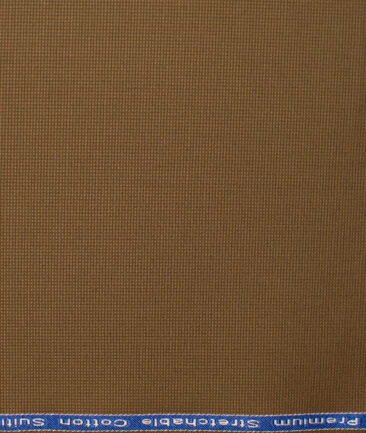 Arvind Men's Cotton Structured Stretchable  Unstitched Trouser Fabric (Peanut Brown)