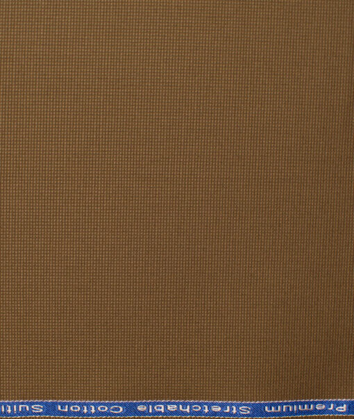 Arvind Men's Cotton Structured Stretchable  Unstitched Trouser Fabric (Peanut Brown)