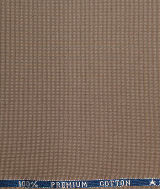 Arvind Men's Cotton Structured Stretchable  Unstitched Trouser Fabric (Brown)