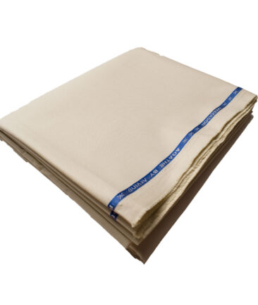 Arvind Men's Cotton Structured Stretchable  Unstitched Trouser Fabric (Cream)