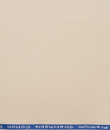Arvind Men's Cotton Structured Stretchable  Unstitched Trouser Fabric (Cream)