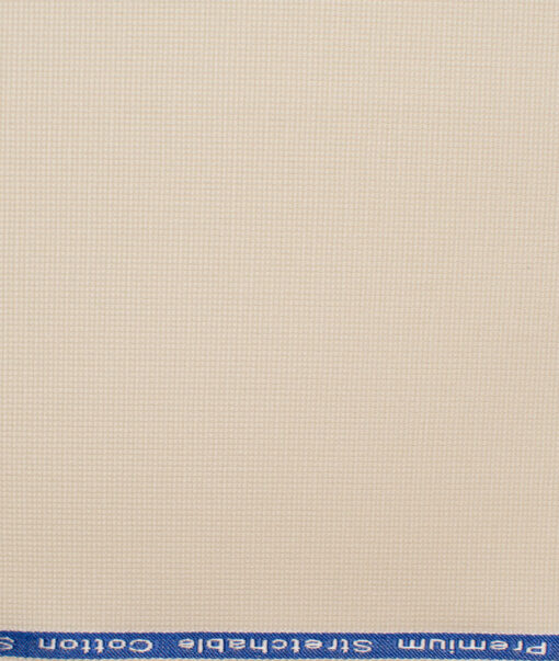 Arvind Men's Cotton Structured Stretchable  Unstitched Trouser Fabric (Cream)