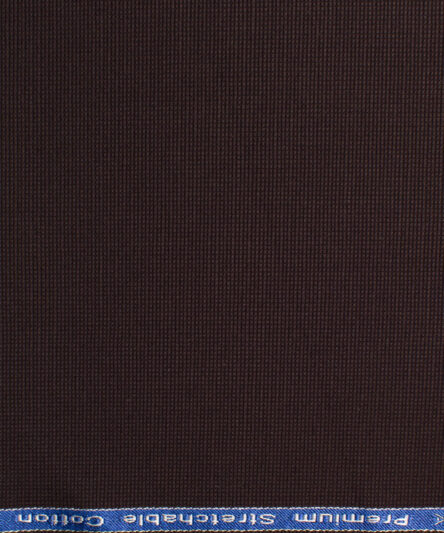 Arvind Men's Cotton Structured Stretchable  Unstitched Trouser Fabric (Dark Brown)