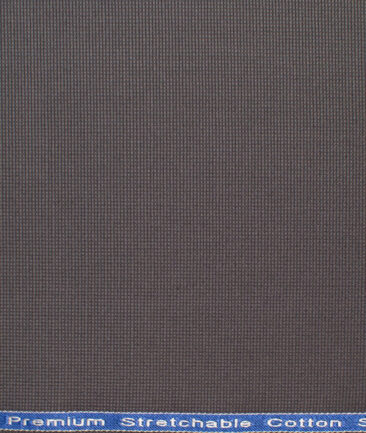 Arvind Men's Cotton Structured Stretchable  Unstitched Trouser Fabric (Dark Grey)
