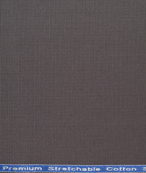 Arvind Men's Cotton Structured Stretchable  Unstitched Trouser Fabric (Dark Grey)