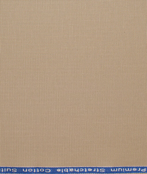 Arvind Men's Cotton Structured Stretchable  Unstitched Trouser Fabric (Light Brown)