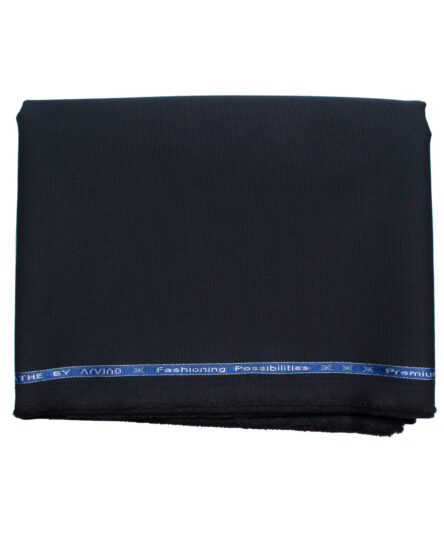 Arvind Men's Cotton Structured Stretchable  Unstitched Trouser Fabric (Navy Blue)