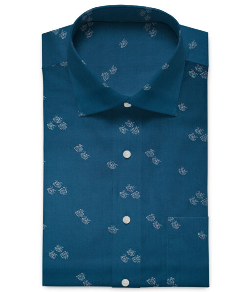 Cadini Men's Premium Cotton Printed  Unstitched Shirting Fabric (Royal Blue)