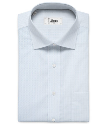 Cadini Men's Giza Cotton Stuctured  Unstitched Shirting Fabric (Sky Blue)