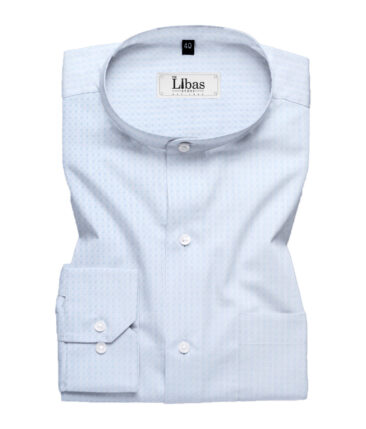 Cadini Men's Giza Cotton Stuctured  Unstitched Shirting Fabric (Sky Blue)