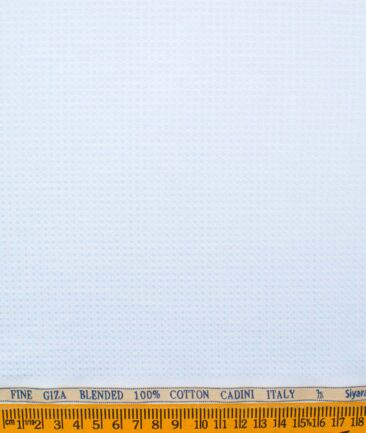 Cadini Men's Giza Cotton Stuctured  Unstitched Shirting Fabric (Sky Blue)