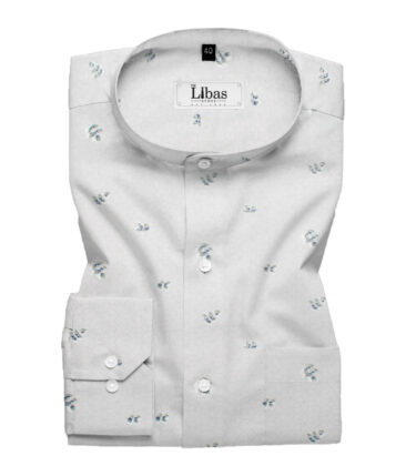 Canetti by Cadini Men's Premium Cotton Printed  Unstitched Shirting Fabric (Light Grey)
