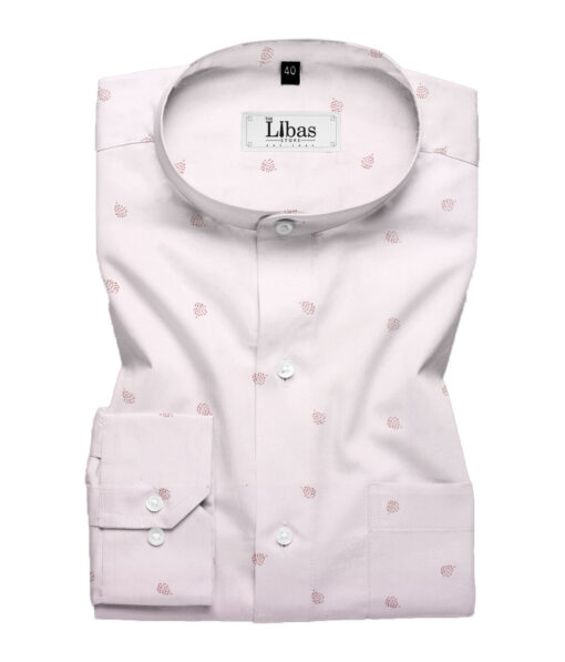 Canetti by Cadini Men's Premium Cotton Printed  Unstitched Shirting Fabric (Pink)